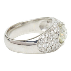 Pt900 プラチナ ダイヤ1.186ct ダイヤ1.03ct リング 指輪 レディース 12.5号 【中古】