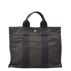 エルメス エールライン トートPM トートバッグ ハンドバッグ グレー キャンバス レディース HERMES 【中古】