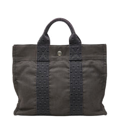 エルメス エールライン トートPM トートバッグ ハンドバッグ グレー キャンバス レディース HERMES 【中古】