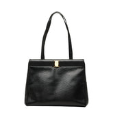 サルヴァトーレフェラガモ ヴァラリボン トートバッグ ショルダーバッグ ブラック レザー レディース Salvatore Ferragamo 【中古】