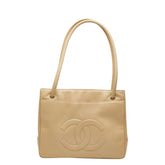シャネル ココマーク トートバッグ ショルダーバッグ ベージュ レザー レディース CHANEL 【中古】