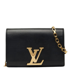 ルイ ヴィトン ポシェット ルイーズMM チェーン ショルダーバッグ M94335 ブラック レザー レディース LOUIS VUITTON 【中古】