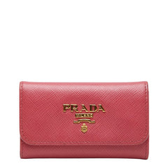 プラダ 6連 キーケース 1PG222 ピンク サフィアーノレザー レディース PRADA 【中古】