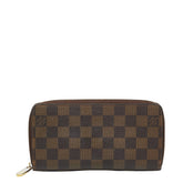 ルイ ヴィトン ダミエ ジッピーウォレット ラウンドファスナー 長財布 N60015 ブラウン PVC レザー レディース LOUIS VUITTON 【中古】