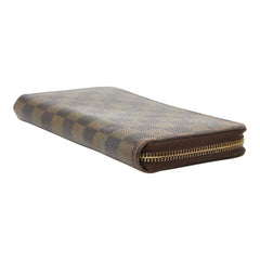 ルイ ヴィトン ダミエ ジッピーウォレット ラウンドファスナー 長財布 N60015 ブラウン PVC レザー レディース LOUIS VUITTON 【中古】