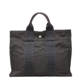 エルメス エールラインPM ハンドバッグ トートバッグ グレー キャンバス レディース HERMES 【中古】