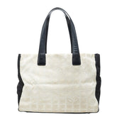 シャネル ココマーク ニュートラベルライン トートバッグ ハンドバッグ ベージュ ブラック ナイロン レザー レディース CHANEL 【中古】