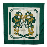 エルメス カレ90 BRIDES de GALA 式典用の馬勒 スカーフ グリーン マルチカラー レディース HERMES 【中古】