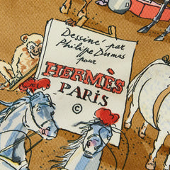 エルメス カレ90 CIRQUE MOLIER モリエサーカス スカーフ ブラウン マルチカラー レディース HERMES 【中古】