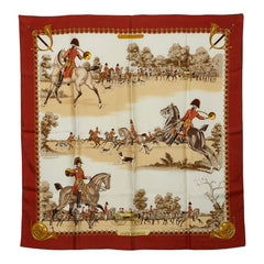 エルメス カレ90 LIVREE IMPERIALE 乗馬 スカーフ レッド マルチカラー レディース HERMES 【中古】