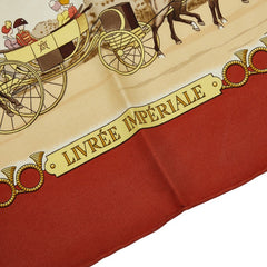 エルメス カレ90 LIVREE IMPERIALE 乗馬 スカーフ レッド マルチカラー レディース HERMES 【中古】