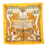 エルメス カレ90 LE PARADIS DU ROY 王の楽園 スカーフ 大判 イエロー系 シルク レディース HERMES 【中古】