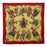 エルメス カレ90 LES FETES DU ROI SOLEIL 太陽王の祝典 スカーフ レッド マルチカラー レディース HERMES 【中古】
