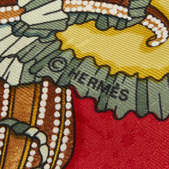 エルメス カレ90 LES FETES DU ROI SOLEIL 太陽王の祝典 スカーフ レッド マルチカラー レディース HERMES 【中古】