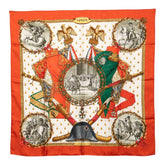 エルメス カレ90 NAPOLEON ナポレオン スカーフ 大判 オレンジ系 シルク レディース HERMES 【中古】