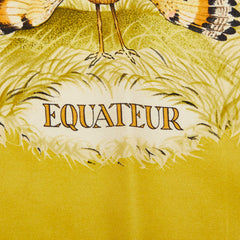 エルメス カレ90 ウォッシュ 赤道直下 EQUATEUR スカーフ ベージュ シルク レディース HERMES 【中古】