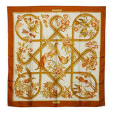 エルメス カレ90 Caraibes カリブ鳥 スカーフ ブラウン マルチカラー レディース HERMES 【中古】