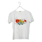 グッチ オールドグッチ ロゴ フラワー 半袖 Tシャツ 80s ヴィンテージ サイズM ホワイト コットン レディース GUCCI 【中古】