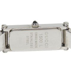 グッチ バングルウォッチ 腕時計 1500L クオーツ ブラック文字盤 ステンレススチール レディース GUCCI 【中古】