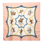 エルメス カレ90 ECOLE FRANCAISE D'EQUITATION フランス国立乗馬学校 スカーフ ピンク ホワイト シルク レディース HERMES 【中古】
