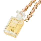 シャネル COCO MADEMOISELLE ココ マドモアゼル 香水 ネックレス ゴールド クリア ピンク メッキ ガラス レディース CHANEL 【中古】