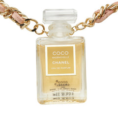 シャネル COCO MADEMOISELLE ココ マドモアゼル 香水 ネックレス ゴールド クリア ピンク メッキ ガラス レディース CHANEL 【中古】