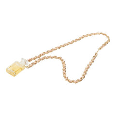 シャネル COCO MADEMOISELLE ココ マドモアゼル 香水 ネックレス ゴールド クリア ピンク メッキ ガラス レディース CHANEL 【中古】