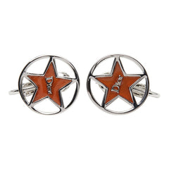 ディオール スターモチーフ ロゴ イヤリング シルバー オレンジ メタル レディース Dior 【中古】