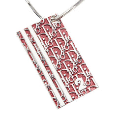 ディオール トロッター ナンバー2 ネックレス シルバー ボルドー ホワイト メタル レディース Dior 【中古】