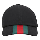 グッチ ウェブストライプ キャップ ベースボールキャップ サイズ:L 59cm 797225 ブラック マルチカラー ウール メンズ GUCCI 【中古】