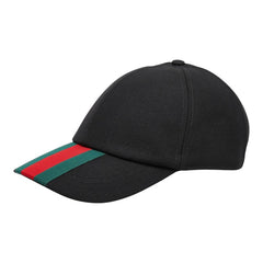 グッチ ウェブストライプ キャップ ベースボールキャップ サイズ:L 59cm 797225 ブラック マルチカラー ウール メンズ GUCCI 【中古】