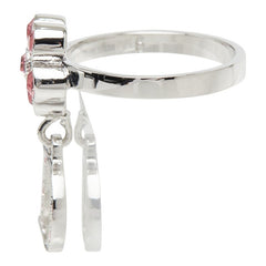 ディオール フラワー Dロゴ リング 指輪 シルバー メタル ラインストーン レディース Dior 【中古】