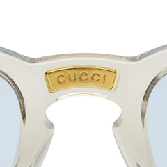 グッチ メガネ 眼鏡 サングラス 度入り カラーレンズ GG0182S クリア ゴールド プラスチック メンズ GUCCI 【中古】