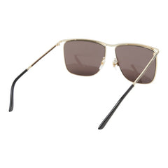 グッチ サングラス スクエア GG0821S ゴールド ブラック メタル プラスチック メンズ GUCCI 【中古】