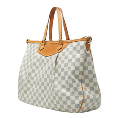 ルイ ヴィトン ダミエ シラクーサGM トートバッグ ショルダーバッグ 2WAY N41111 ホワイト PVC レザー レディース LOUIS VUITTON 【中古】