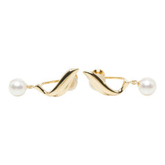 ミキモト K18YG イエローゴールド 真珠 アコヤパール5.9~6.0mm イヤリング レディース MIKIMOTO 【中古】