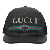 グッチ インターロッキングG シェリーライン ベースボールキャップ メッシュ サイズXL 60 426887 ブラック レザー メンズ GUCCI 【中古】