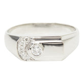 Pt900 プラチナ ダイヤ0.10ct ダイヤ0.06ct リング 指輪 メンズ 17.5号 【中古】