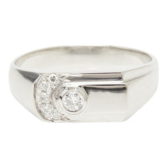 Pt900 プラチナ ダイヤ0.10ct ダイヤ0.06ct リング 指輪 メンズ 17.5号 【中古】