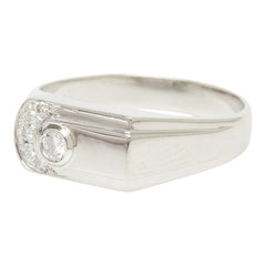 Pt900 プラチナ ダイヤ0.10ct ダイヤ0.06ct リング 指輪 メンズ 17.5号 【中古】