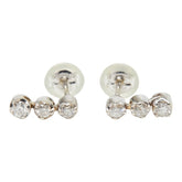K18WG ホワイトゴールド ダイヤ0.25ct 3連スタッドピアス ピアス レディース 【中古】