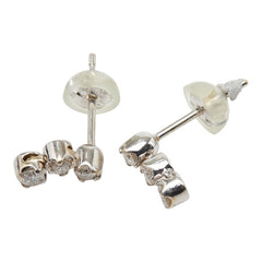K18WG ホワイトゴールド ダイヤ0.25ct 3連スタッドピアス ピアス レディース 【中古】