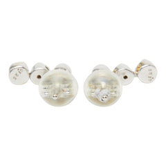 K18WG ホワイトゴールド ダイヤ0.25ct 3連スタッドピアス ピアス レディース 【中古】