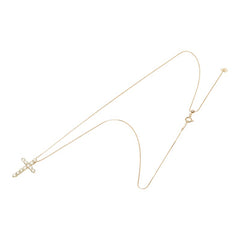 K18YG イエローゴールド ダイヤ1.00ct クロスモチーフ ペンダント ネックレス レディース 【中古】