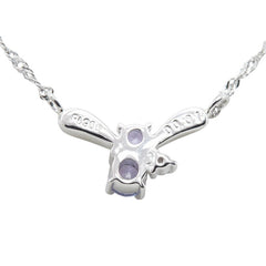 Pt900 プラチナ Pt850 プラチナ タンザナイト ダイヤ0.01ct ELLE フラワーモチーフ ペンダント ネックレス レディース 【中古】