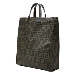 フェンディ ズッカ トートバッグ ハンドバッグ 8BH173 ブラウン PVC レザー レディース FENDI 【中古】