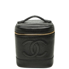 シャネル ココマーク バニティバッグ ブラック キャビアスキン レディース CHANEL 【中古】