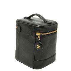 シャネル ココマーク バニティバッグ ブラック キャビアスキン レディース CHANEL 【中古】