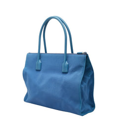 ミュウミュウ ラバーハンドル ハンドバッグ トートバッグ ブルー キャンバス ラバー レディース MIUMIU 【中古】