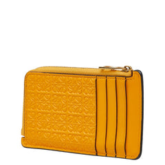ロエベ リピート アナグラム コインケース イエロー マンダリンオレンジ レザー レディース LOEWE 【中古】